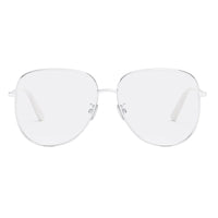 DIOR Alloy Irregular Shape Eyeglass Frames Unisex Silver