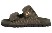 MIU MIU Quiet Slide Slippers Women's Olive Green