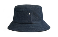 HERMES Cotton Bucket Hats Women's Dark Blue