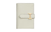 HERMES Bearn Chevre Mysore Goatskin Wallet Mini Women's 0T Mushroom White