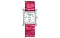 HERMES Heure H Wrist Watch Automatic Mechanical Movement Cowhide Strap White Dial Women's