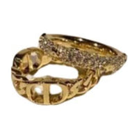 DIOR Crystal Rings Women's Gold/Silver