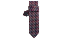HERMES Silk Tie Men's Marine Blue/Red White