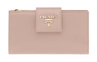 PRADA Saffiano Leather Wallet Medium Size Women's Pink