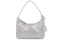 PRADA Re Edition Fabric Hobo Bag, Shoulder Bag, Handbag Mini Women's Silver