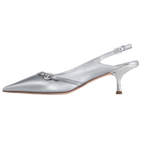 LOUIS VUITTON 6AM Slim Heel High Heels 5.5cm Women's Silver