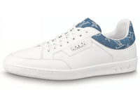 LOUIS VUITTON Luxembourg Stylish Skateboarding Shoes Men's White Blue