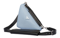 PRADA Saffiano Leather Crossbody Bag Shoulder Bag Men's Black/Light Blue