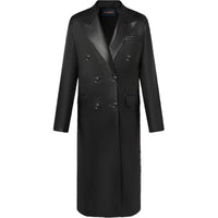 LOUIS VUITTON Double-Breasted Leather Coat
