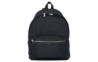 SAINT LAURENT Nylon Canvas Patchwork Leather Backpack Men's Marine Blue/Black