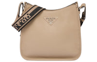 PRADA Leather Hobo Bag Crossbody Bag Shoulder Bag Women's Khaki