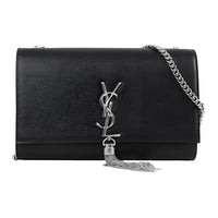 SAINT LAURENT Cow Leather Fringe Bag, Crossbody Bag, Shoulder Bag Medium Size Women's Black