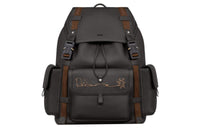 DIOR CACTUS JACK Collaboration Grain Cow Leather Backpacks Regular Men's Black
