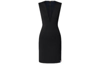 LOUIS VUITTON Tulle Insert Fitted Dress