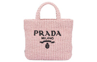 PRADA Straw And Wicker Handbag Trumpets Women's Snow Pink