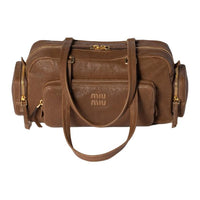 MIU MIU Sheepskin Shoulder Bag Women's Brown