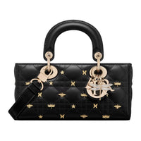 DIOR Sheepskin Lady Dior Bag Handbag Small Size Women's Black