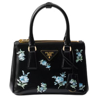 PRADA Shiny Leather Shoulder Bag Crossbody Bag Handbag Mini Women's Black