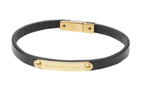 SAINT LAURENT Engraved-logo Leather-band Bracelet