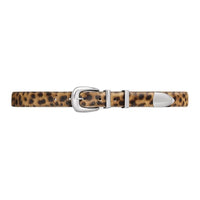 CELINE Medium Western Belt In Pony Calfskin With Leopard Print