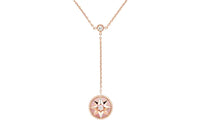 DIOR 18K Rose Gold Opal Diamond Necklaces Women's Pink