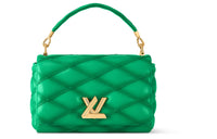 LOUIS VUITTON Lambskin Shoulder Bag Crossbody Bag Handbag Medium Size Women's Emerald Green