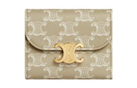 CELINE Triomphe Canvas Wallet Small Size Women's Greige
