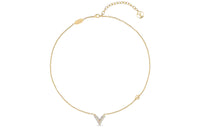 LOUIS VUITTON 2019 Plated Essential V Pearl Costume Necklace