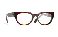 CHANEL Acetate Irregular Shape Eyeglass Frames Women's Brown