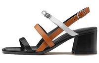 HERMES Eve 60 One-Strap Sandals 6cm Women's Black Brown