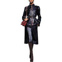 CHANEL Leather Jacket Women's Black