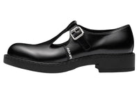 PRADA Brushed-leather Mary Jane Shoes