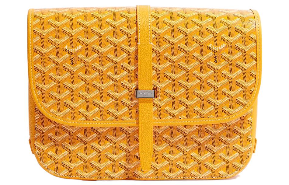 GOYARD Belvédère Canvas With Leather Crossbody Bags Shoulder Bags Unisex Yellow