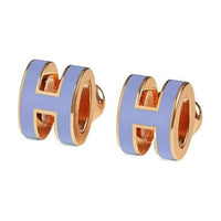 HERMES Metal Earrings Women's Purple