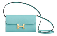 HERMES Constance To Go Epsom Leather Crossbody Bag Shoulder Bag Women's Lagoon Blue