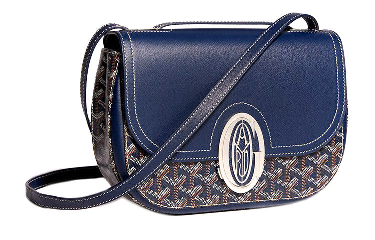 GOYARD 233 Canvas With Leather Shoulder Bag Crossbody Bag Regular Women's Marine Blue