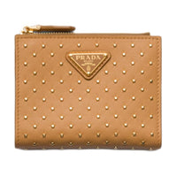 PRADA Leather Wallet Women's Natural