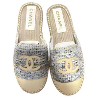 CHANEL Wrap-toe Slippers Women's White