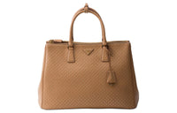 PRADA Leather Shoulder Bag Crossbody Bag Handbag Extra Large Women's Brown