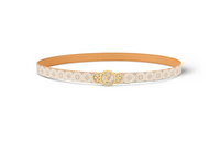 LOUIS VUITTON Double-Sided Design Smooth Buckle Leather Belts Unisex Yellow Width: 2CM