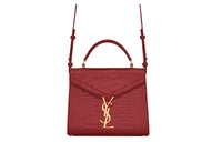 SAINT LAURENT Crocodile Pattern Leather Shoulder Bag Crossbody Bag Handbag Mini Women's Splendid Red