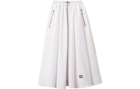 MIU MIU Logo embroidered Pleated Cotton Skirt