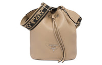 PRADA Leather Bucket Bags Shoulder Bag Crossbody Bag Women's Sand