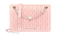 MIU MIU Sheepskin Handbag Shoulder Bags Women's Egg White Stone Color
