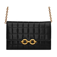 SAINT LAURENT Calfskin Shoulder Bag Crossbody Bag Wallet Women's Black