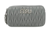 MIU MIU Leather Clutch Women's Gray