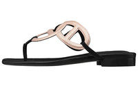HERMES Chaîne D'Ancre Slide Slippers Women's Black Gold