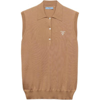 PRADA SS24 Polo Shirt Women's Camel Brown