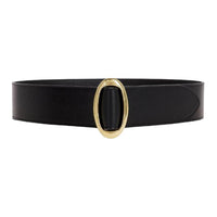 SAINT LAURENT Leather Belts Women's Black Width 4CM