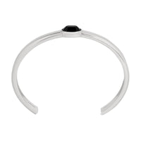 CELINE Bevelled Cuff In Onyx And Sterling Silver With Rhodium Finish